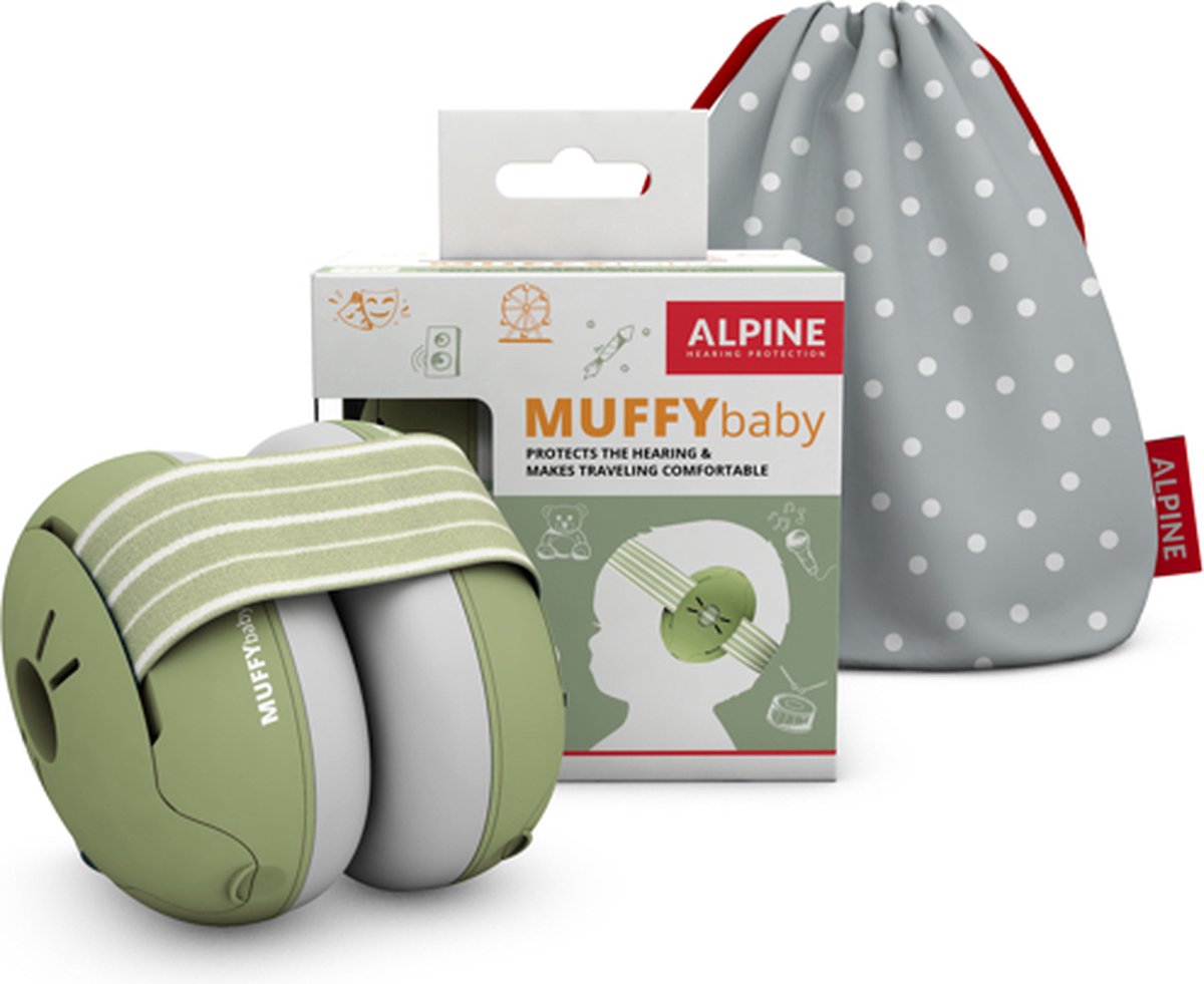 Alpine Muffy Baby gehoorbeschermer, groen