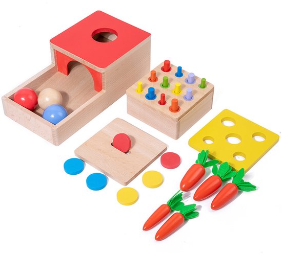 Montessori 4-in-1 object permanence doos